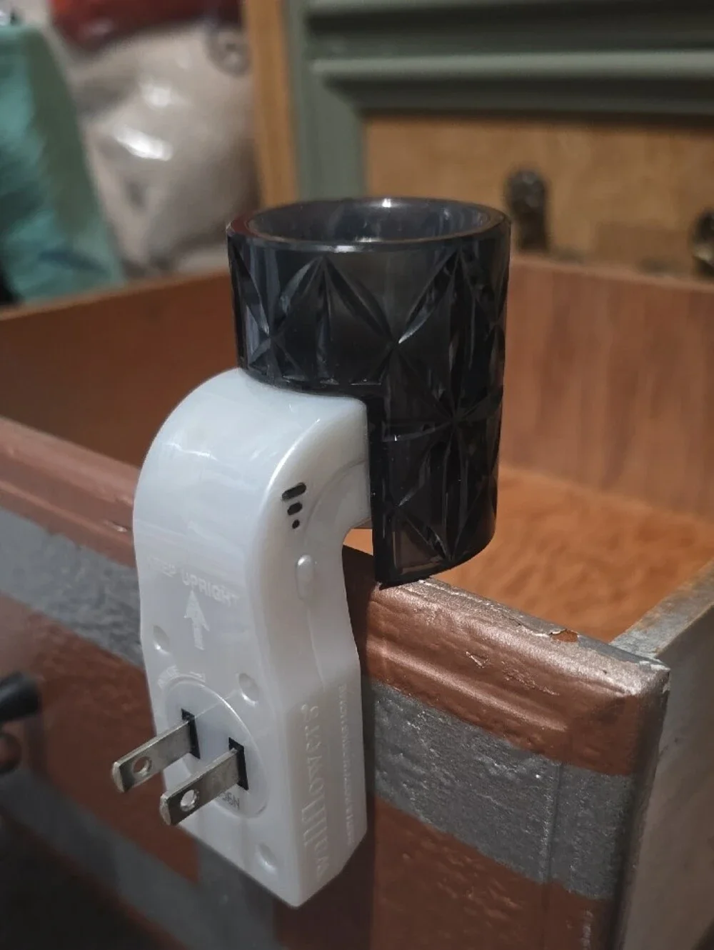 Smoked Black Textured Glass Candle Holder